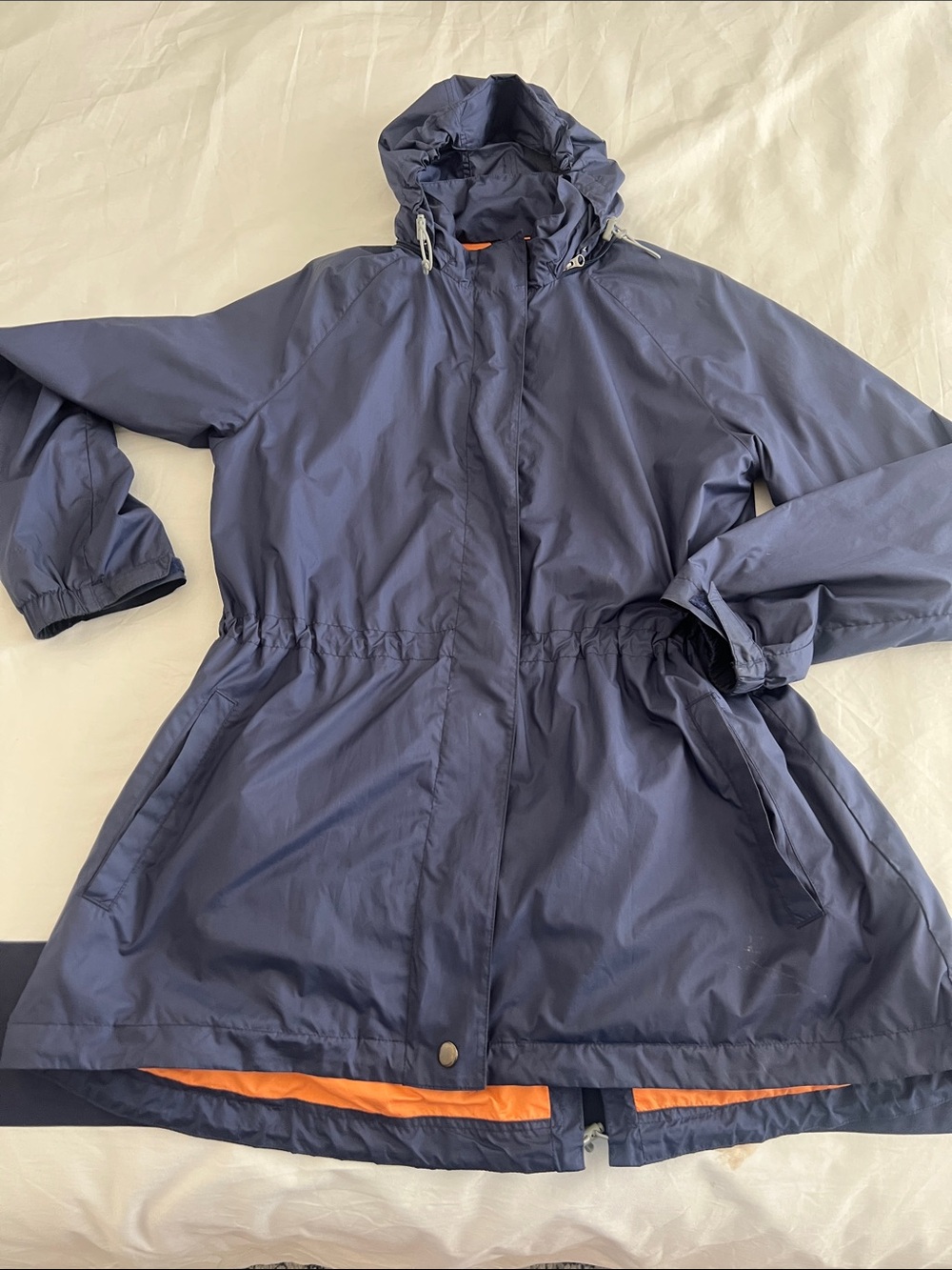 Peter Millar Navy Trench Coat with Orange Contrast